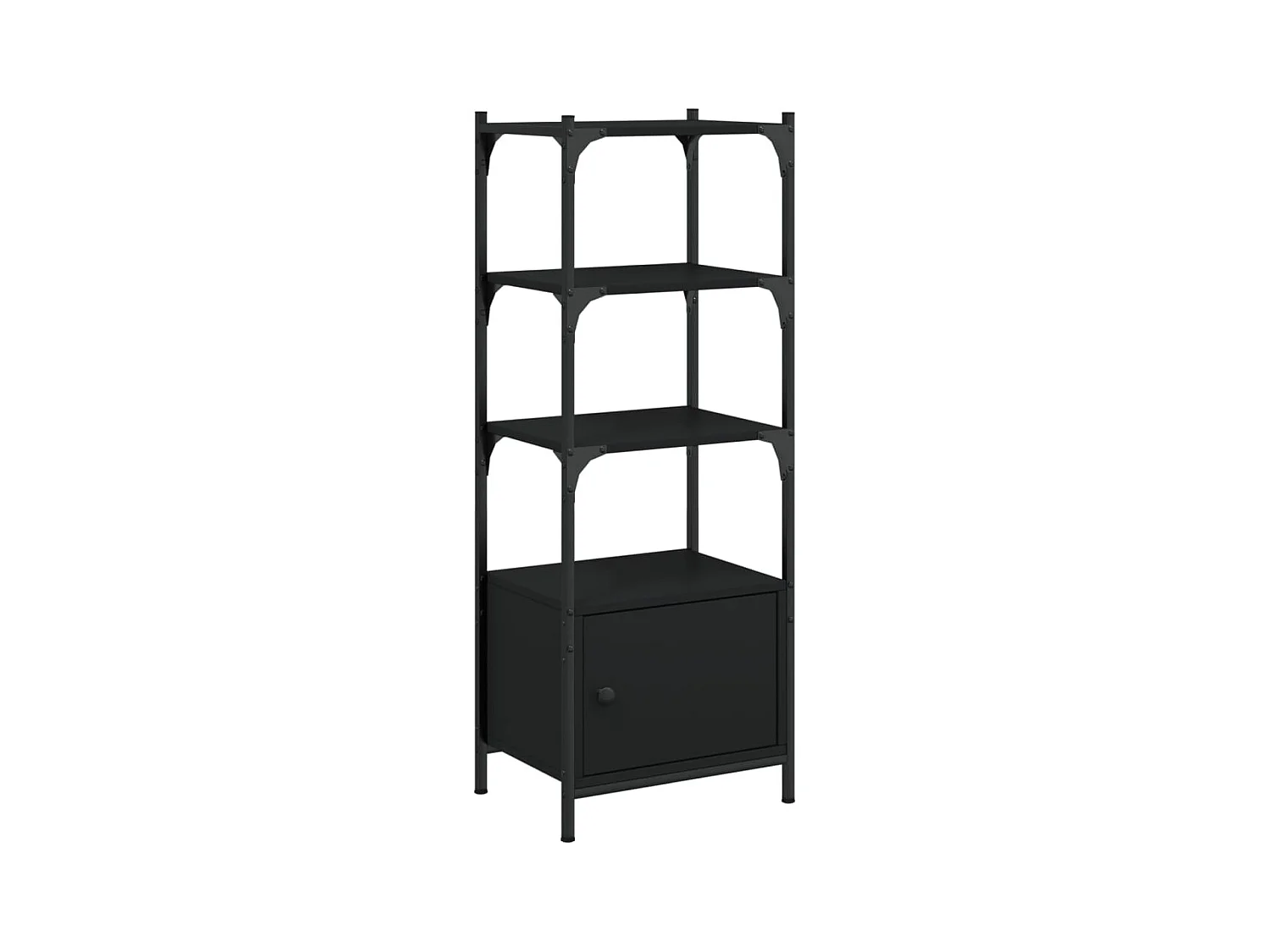 Callie Anne  Bibliothèque à 3 niveaux noir 41x30x109,5 cm bois d'ingénierie