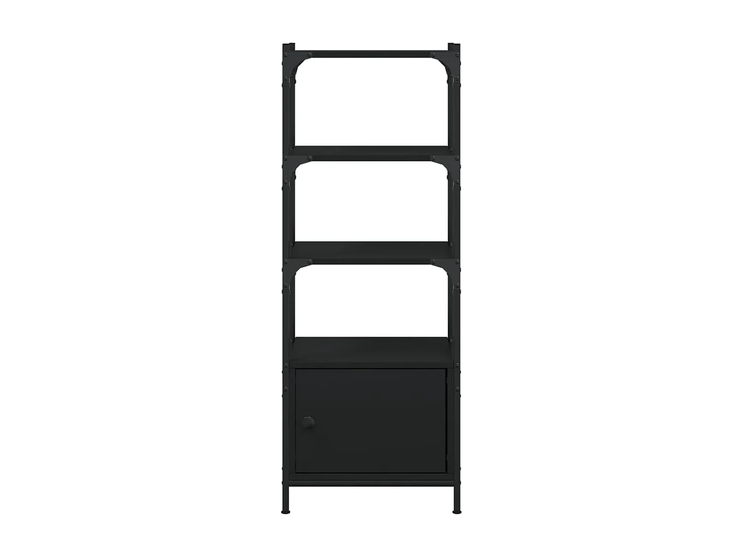 Callie Anne  Bibliothèque à 3 niveaux noir 41x30x109,5 cm bois d'ingénierie