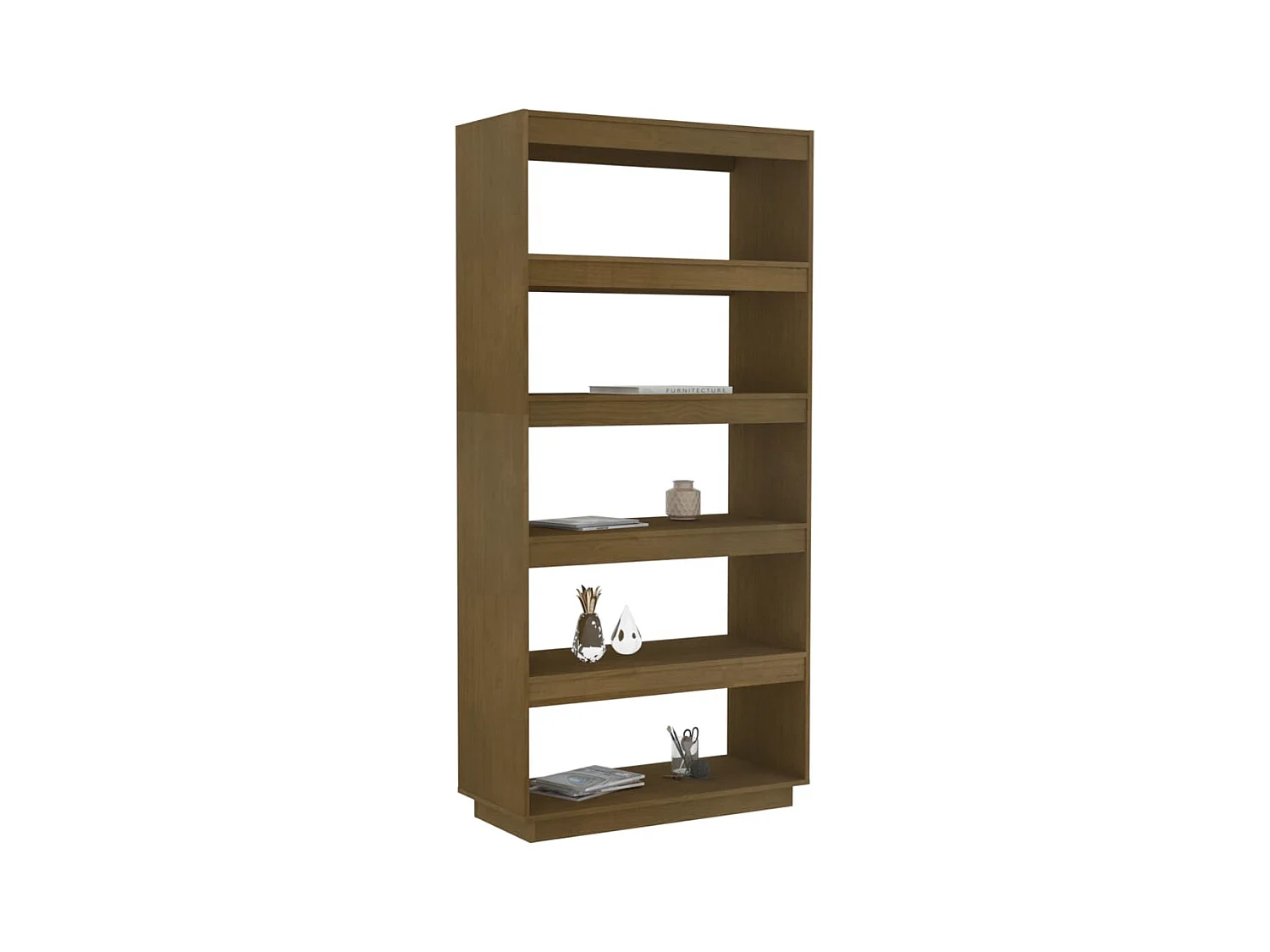 Alisha  Bibliothèque/Séparateur de pièce Marron miel 80x35x167 cm Pin