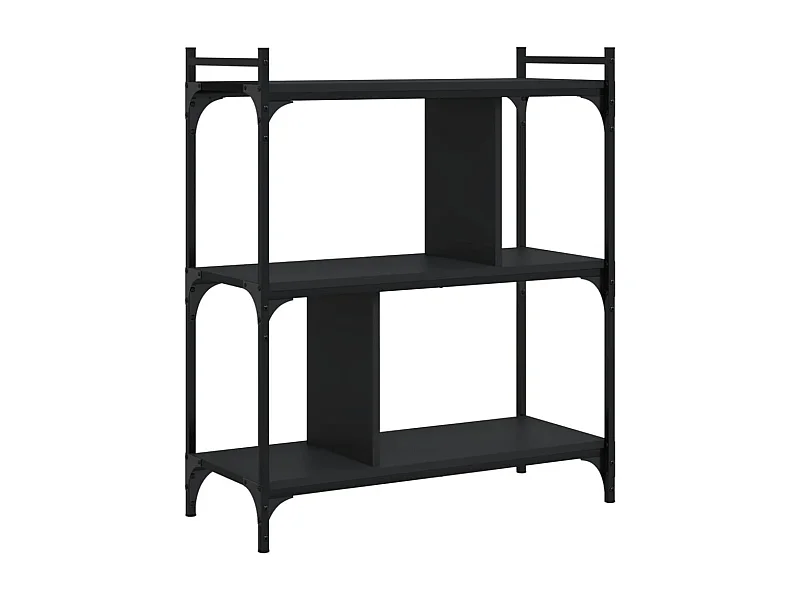 Merse  Librería de 3 estantes madera de ingeniería negro 76x32x88 cm