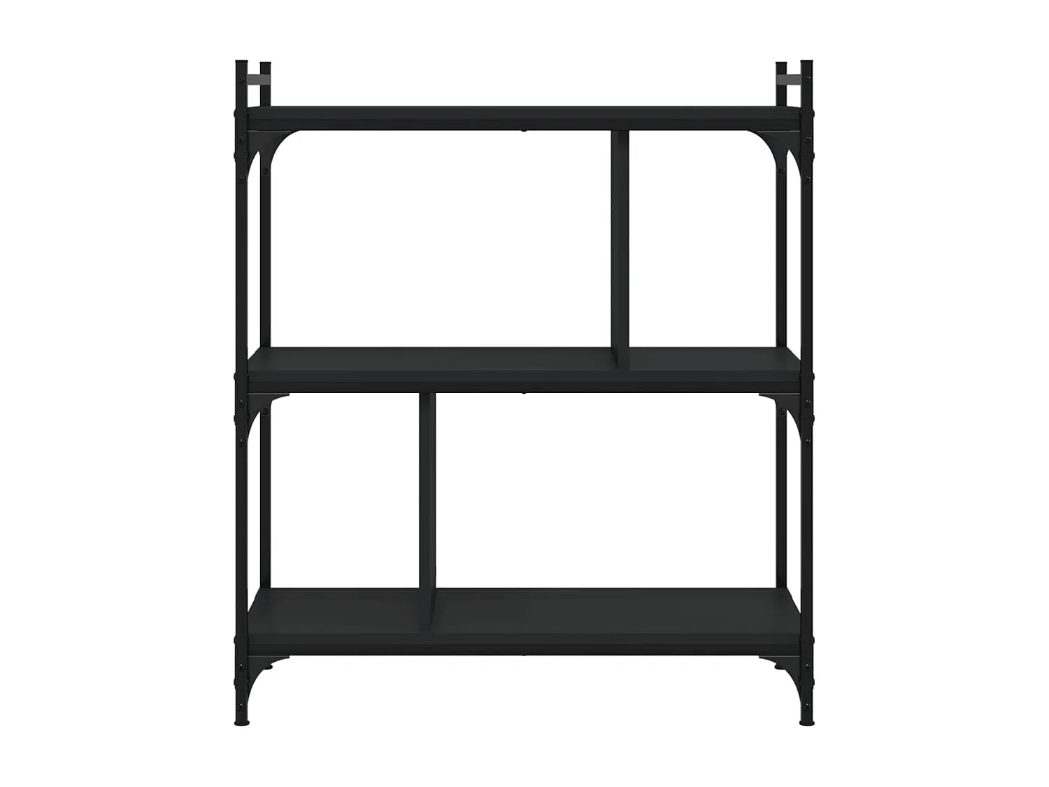 Merse  Bibliothèque à 3 niveaux noir 76x32x88 cm bois d'ingénierie