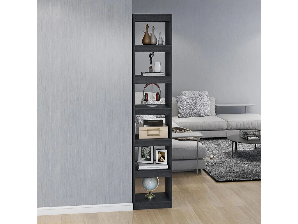 Centerville  Bibliothèque/Séparateur de pièce Gris 40x30x199 cm Pin massif