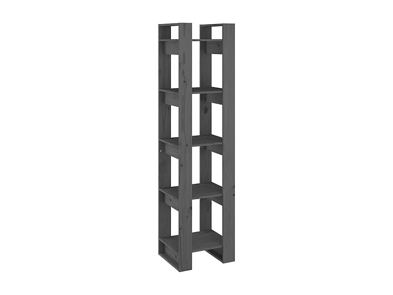 Cyrik  Bibliothèque/Séparateur de pièce Gris 41x35x160 cm Pin massif