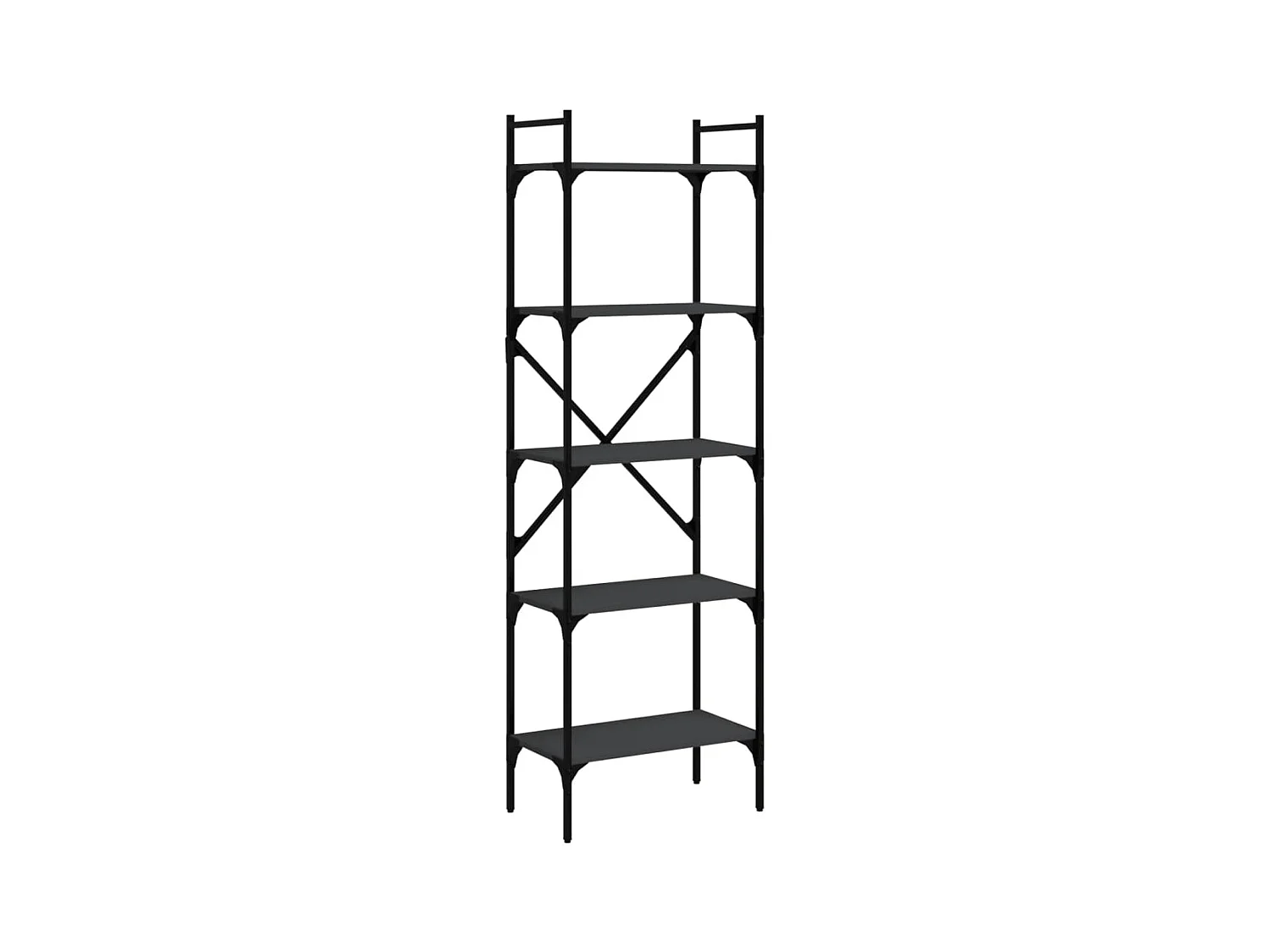 Fredrikstad  Boekenkast 5-laags 56x31,5x174 cm bewerkt hout zwart