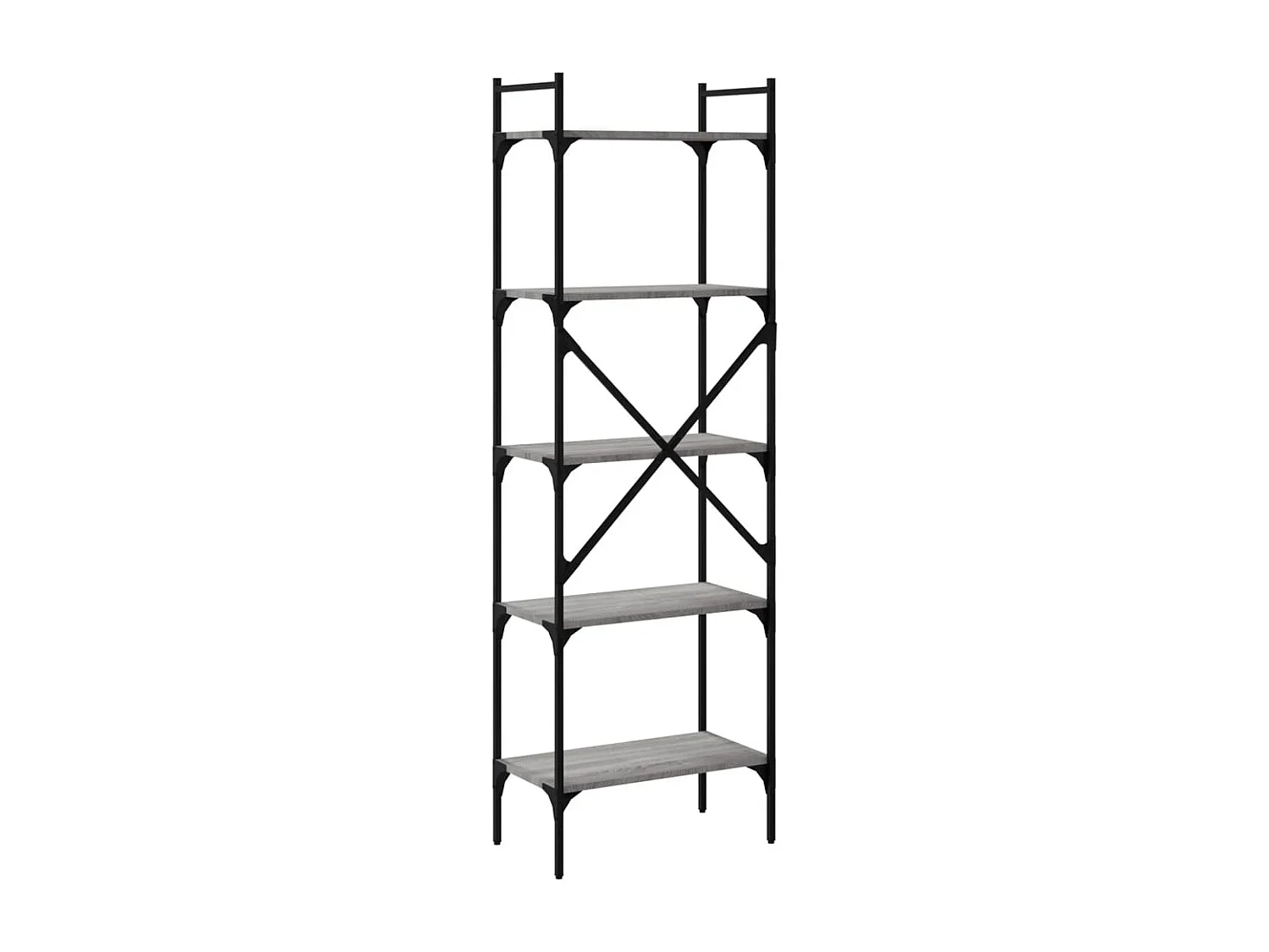 Fredrikstad  Boekenkast 5-laags 56x31,5x174 cm bewerkt hout grijs sonoma