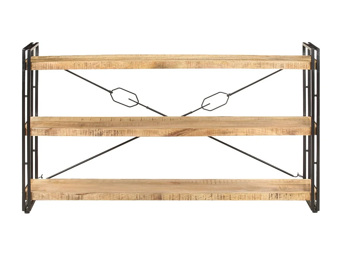 Yoan  Bibliothèque à 3 niveaux 140x30x80 cm Bois de manguier massif