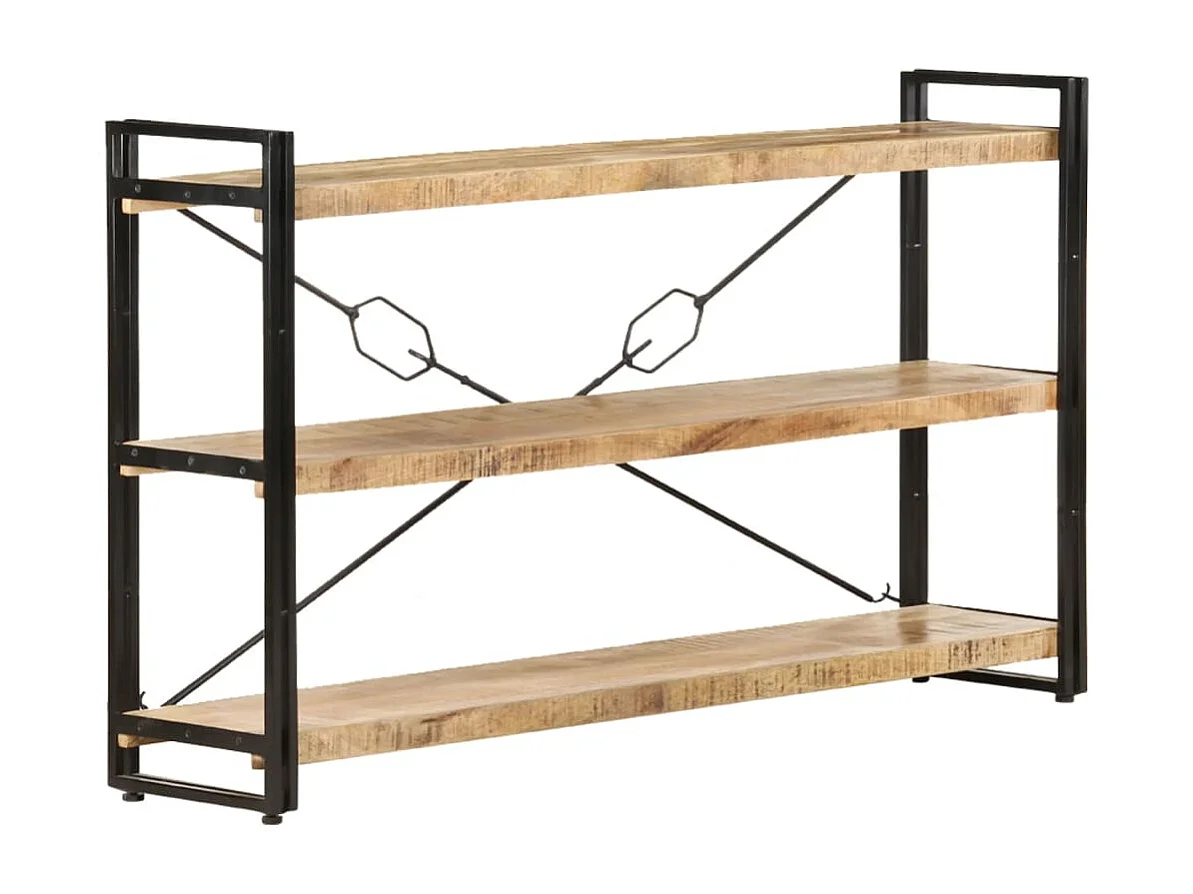 Yoan  Bibliothèque à 3 niveaux 140x30x80 cm Bois de manguier massif