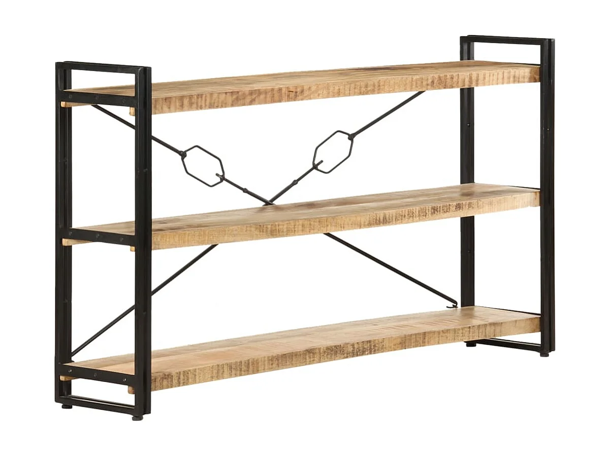 Yoan  Bibliothèque à 3 niveaux 140x30x80 cm Bois de manguier massif