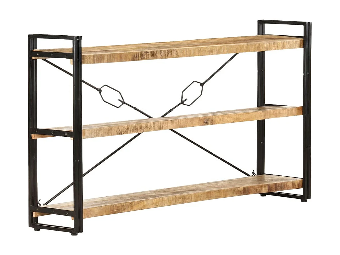 Yoan  Bibliothèque à 3 niveaux 140x30x80 cm Bois de manguier massif