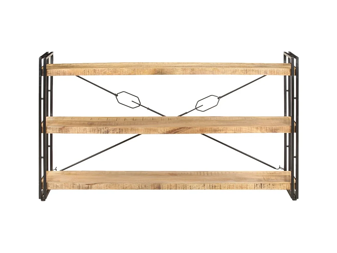 Yoan  Estantería de 3 niveles madera maciza de mango 140x30x80 cm
