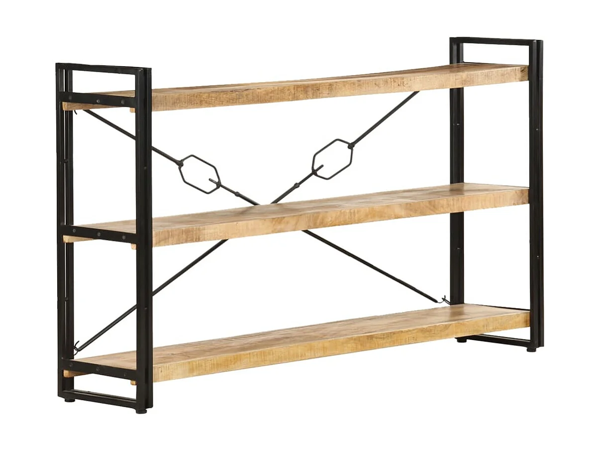 Yoan  Bibliothèque à 3 niveaux 140x30x80 cm Bois de manguier massif