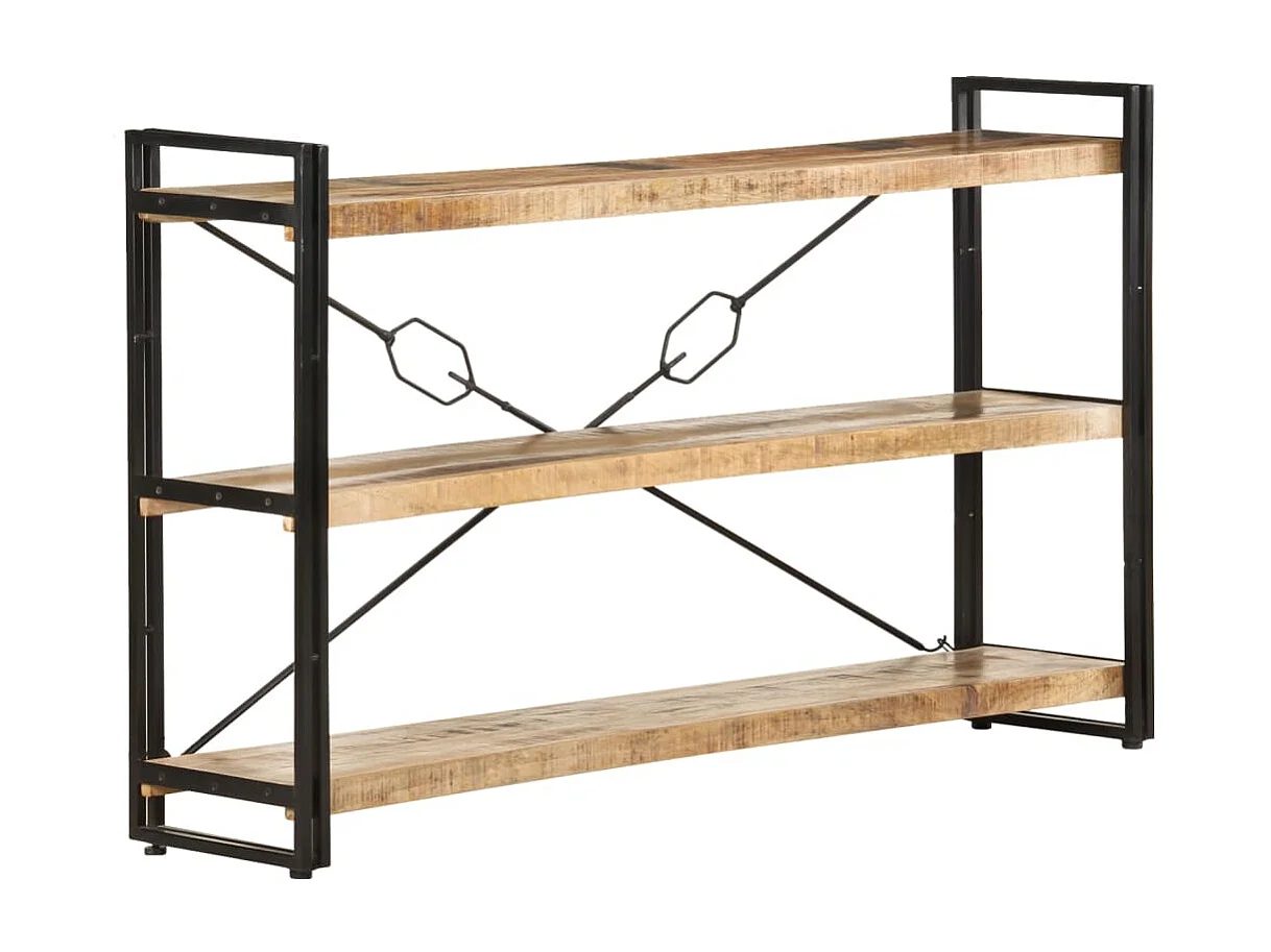 Yoan  Bibliothèque à 3 niveaux 140x30x80 cm Bois de manguier massif