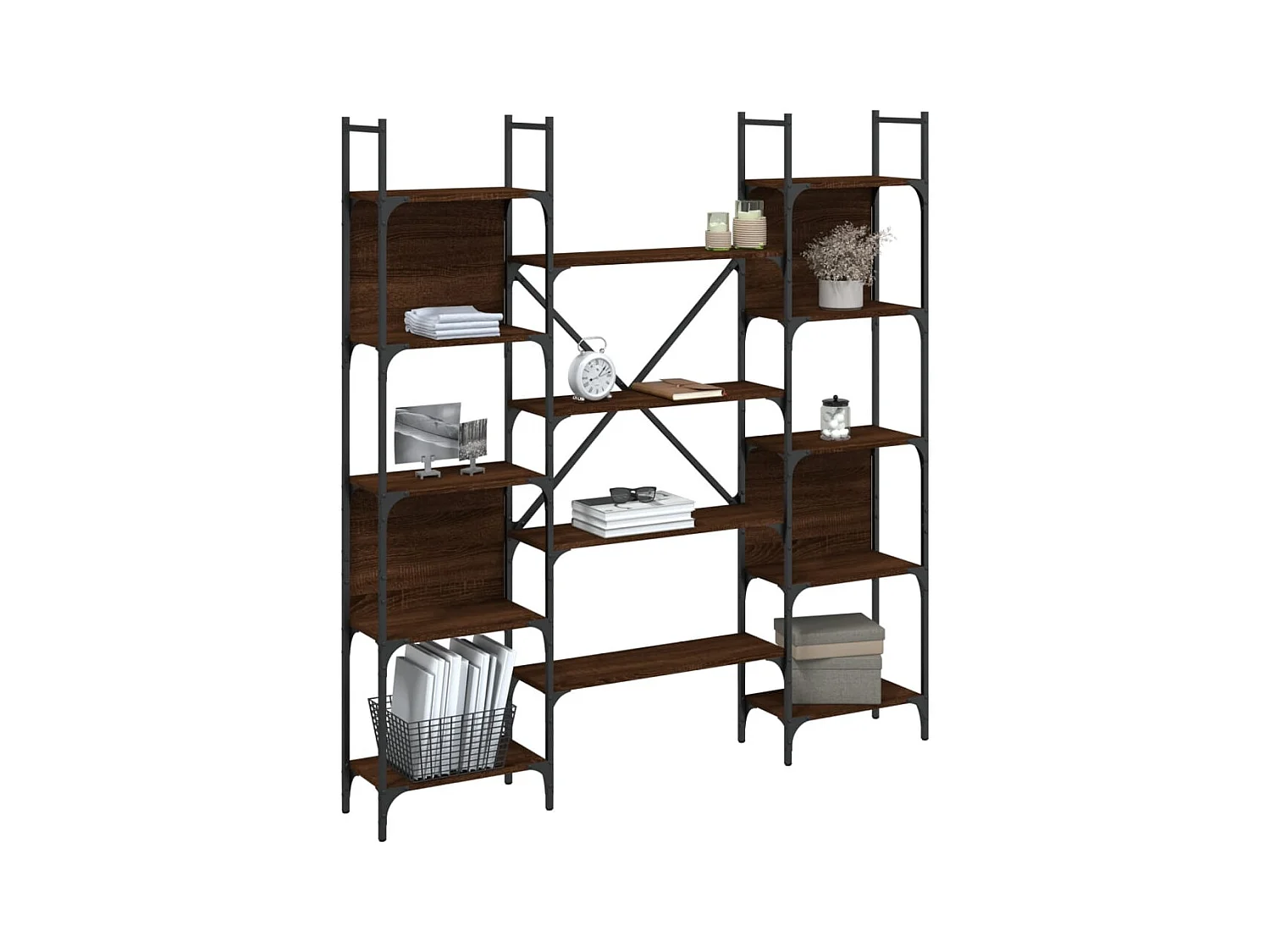 Kiki  Bibliothèque chêne marron 155,5x24x166,5 cm bois d'ingénierie