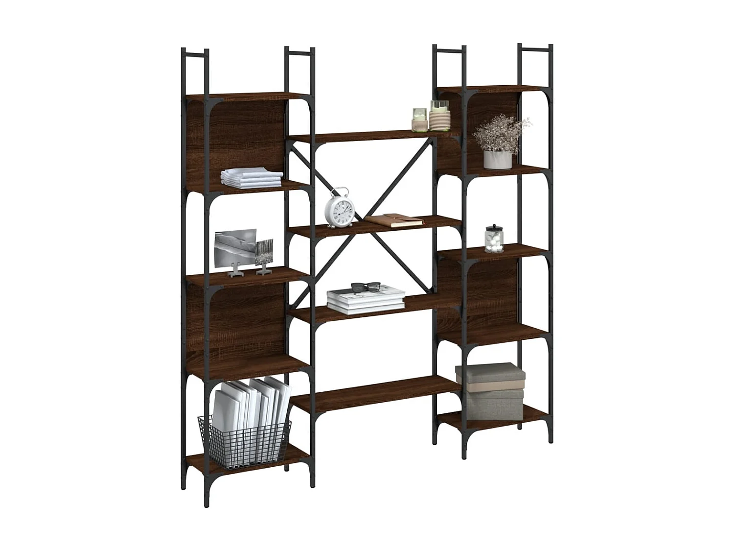 Kiki  Bibliothèque chêne marron 155,5x24x166,5 cm bois d'ingénierie