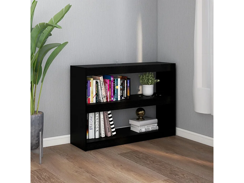 Centerville  Bibliothèque/Séparateur de pièce Noir 100x30x71,5 cm Pin massif