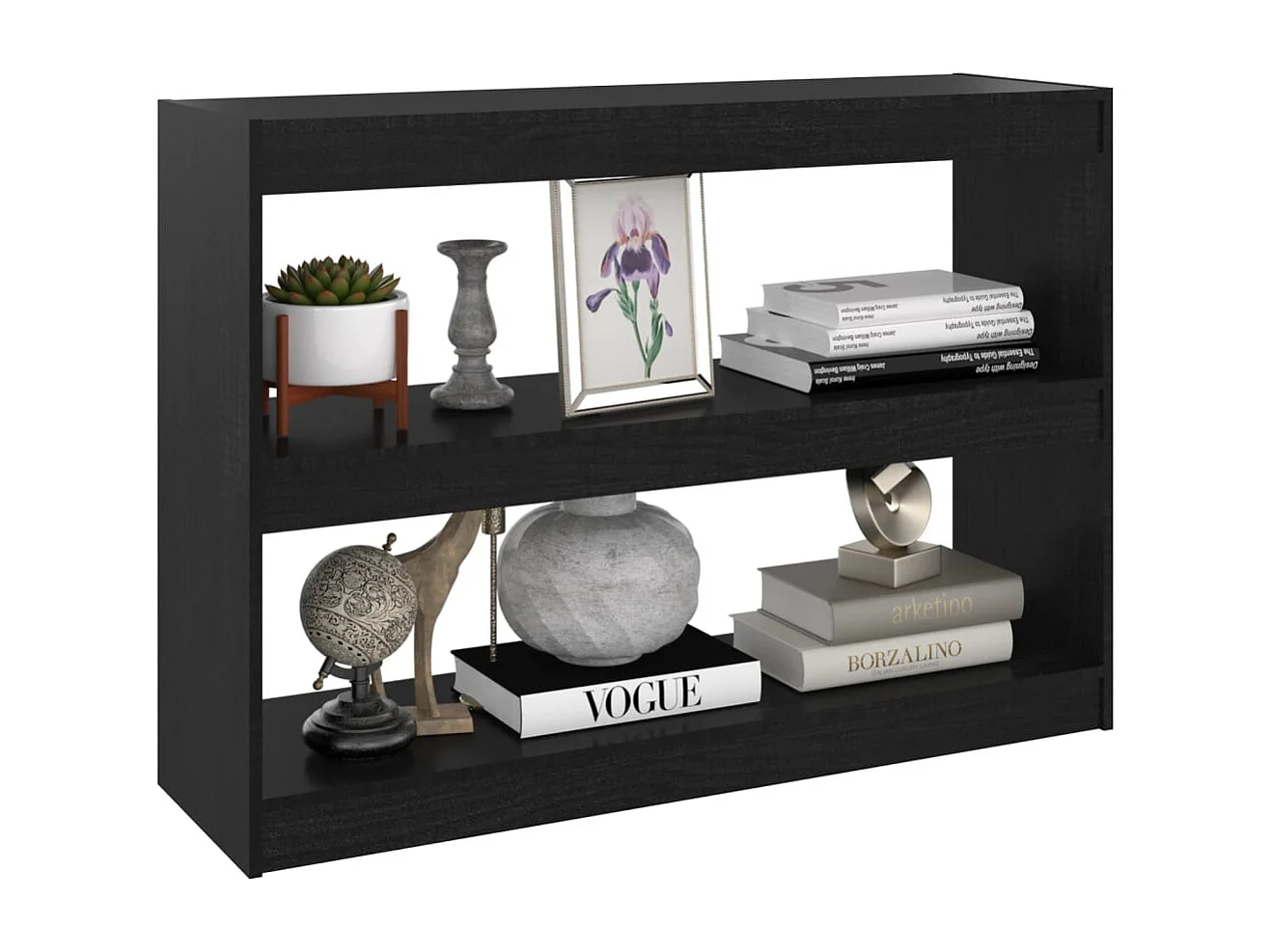 Centerville  Bibliothèque/Séparateur de pièce Noir 100x30x71,5 cm Pin massif