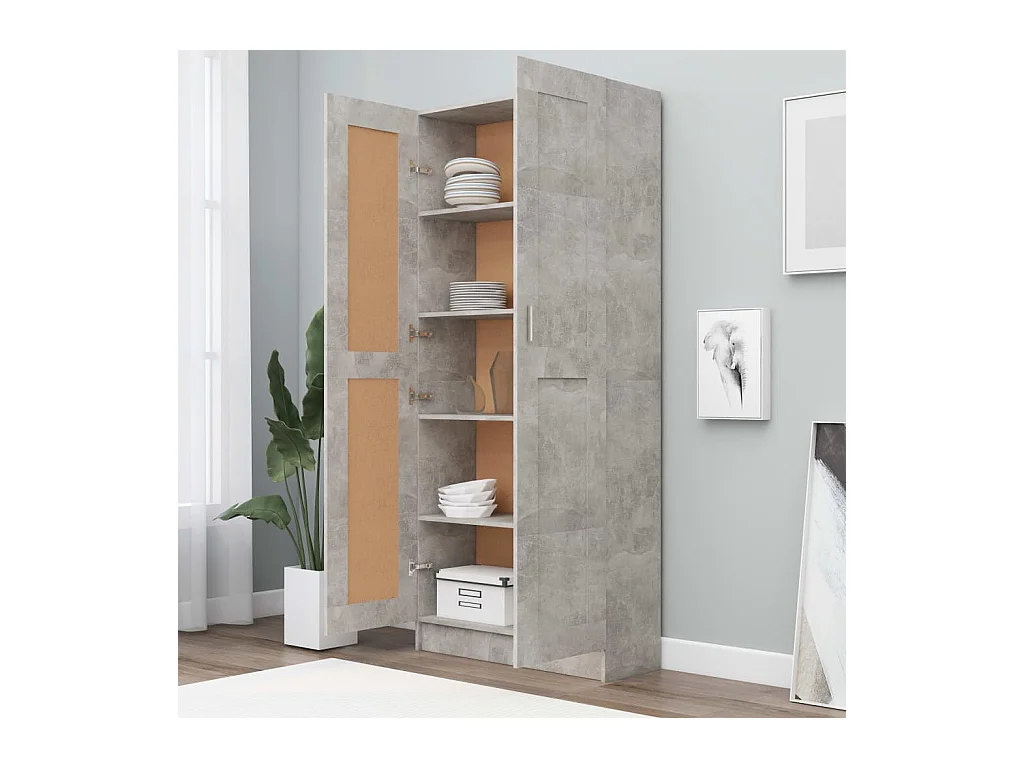 Krimpen aan den IJssel  Bibliothèque Gris béton 82,5x30,5x185,5 cm Bois d'ingénierie