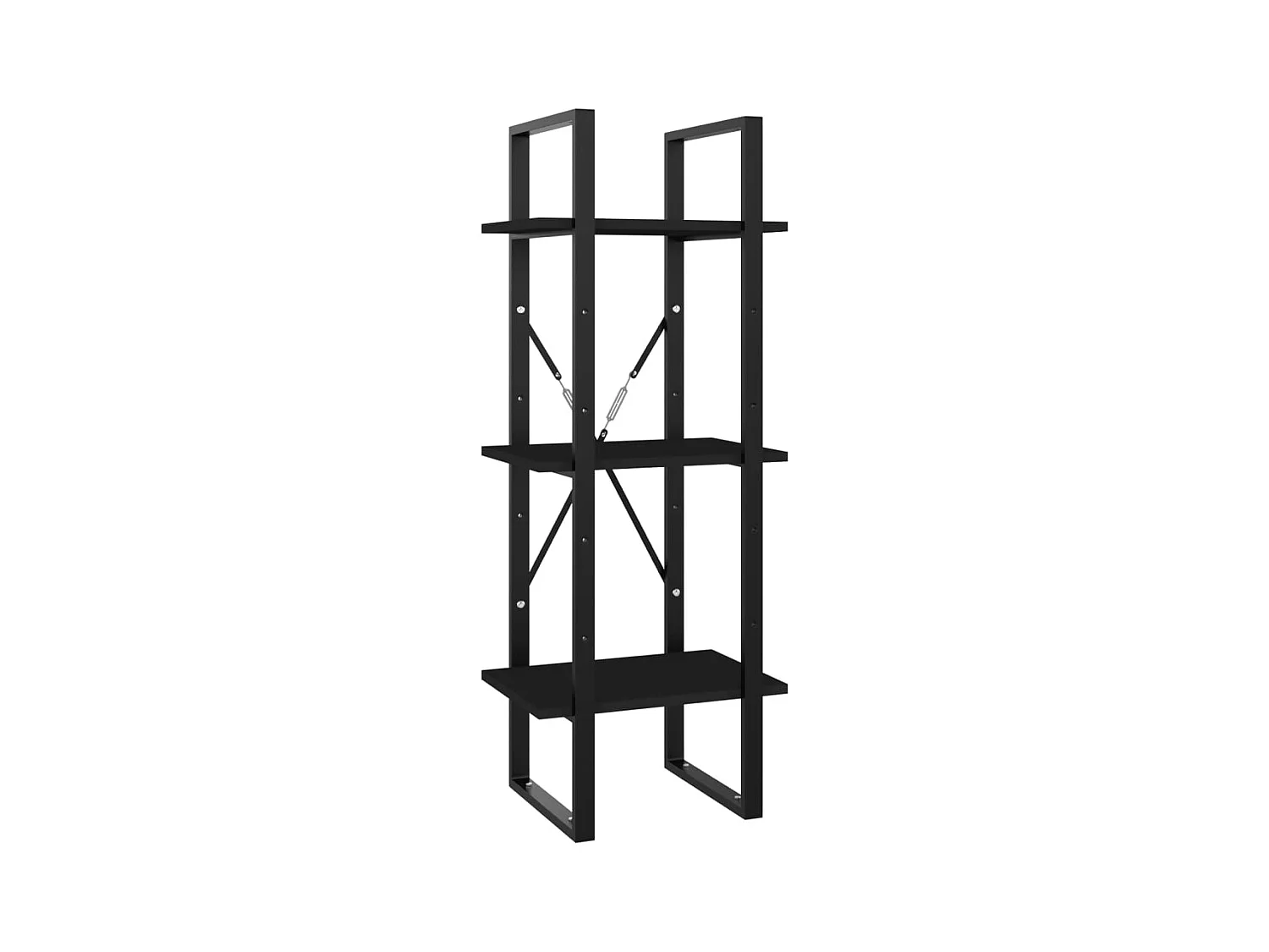 Drachten  Bibliothèque à 3 niveaux noir 40x30x105 cm bois d'ingénierie