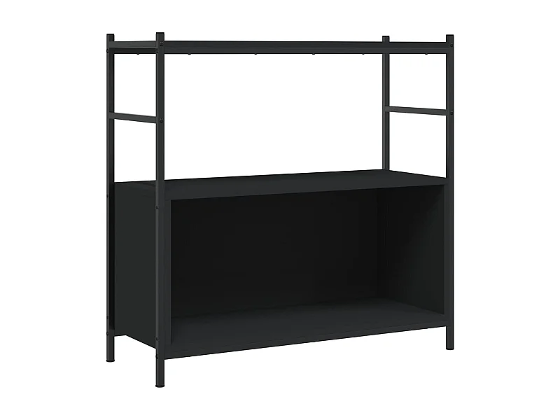 Yasmin  Bibliothèque noir 80x30x78,5 cm bois d'ingénierie et fer