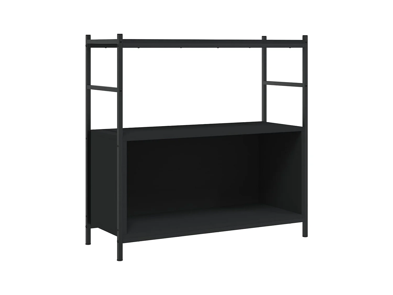 Yasmin  Bibliothèque noir 80x30x78,5 cm bois d'ingénierie et fer