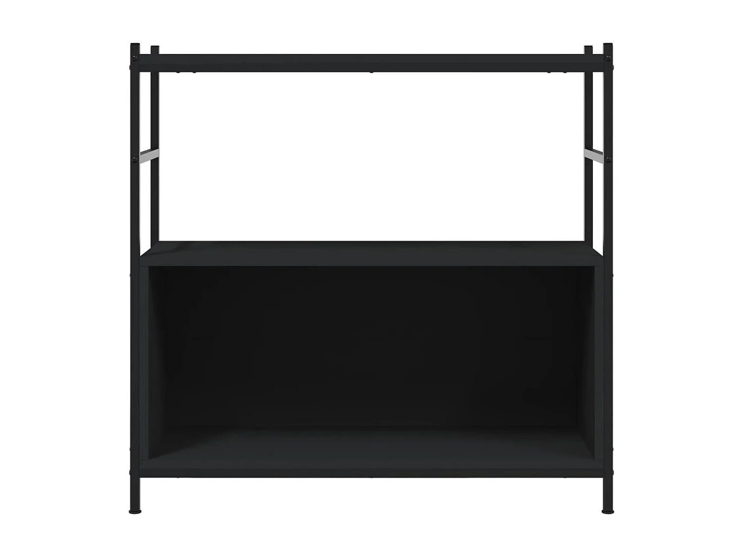 Yasmin  Bibliothèque noir 80x30x78,5 cm bois d'ingénierie et fer