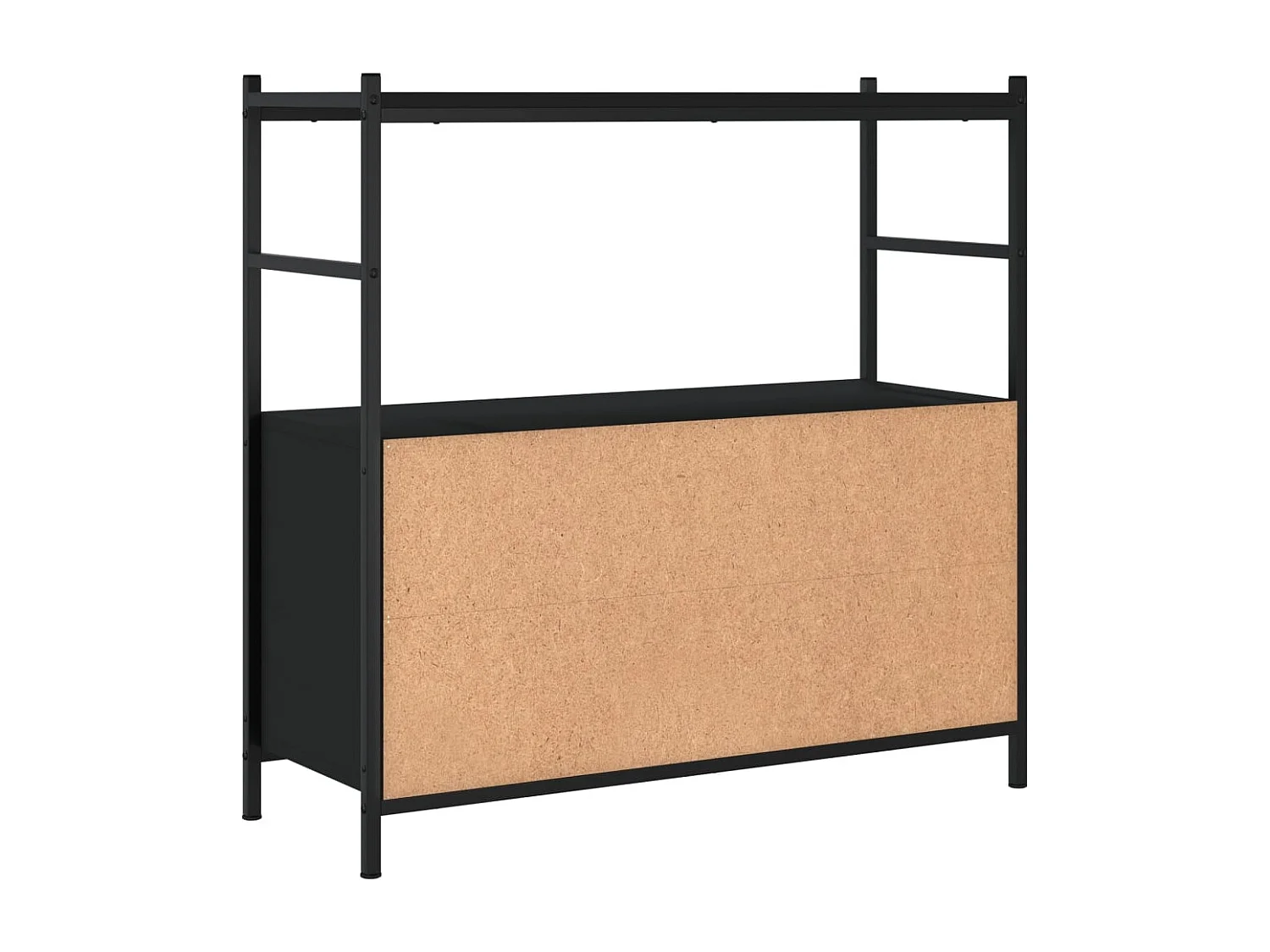 Yasmin  Bibliothèque noir 80x30x78,5 cm bois d'ingénierie et fer