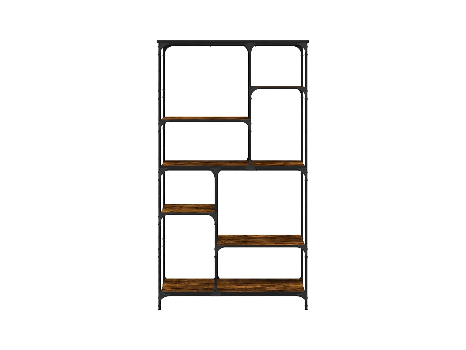 Cameron  Boekenrek 99x35,5x176 cm bewerkt hout en staal gerookt eiken