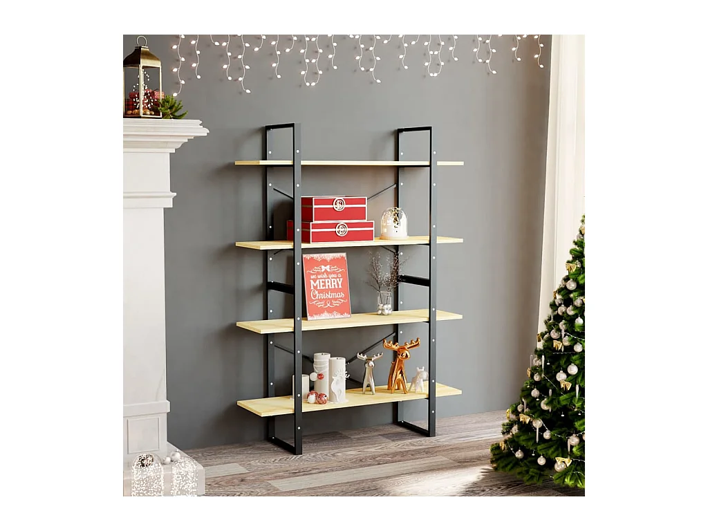 Gitana  Bibliothèque à 4 niveaux 100x30x140 cm Bois de pin massif