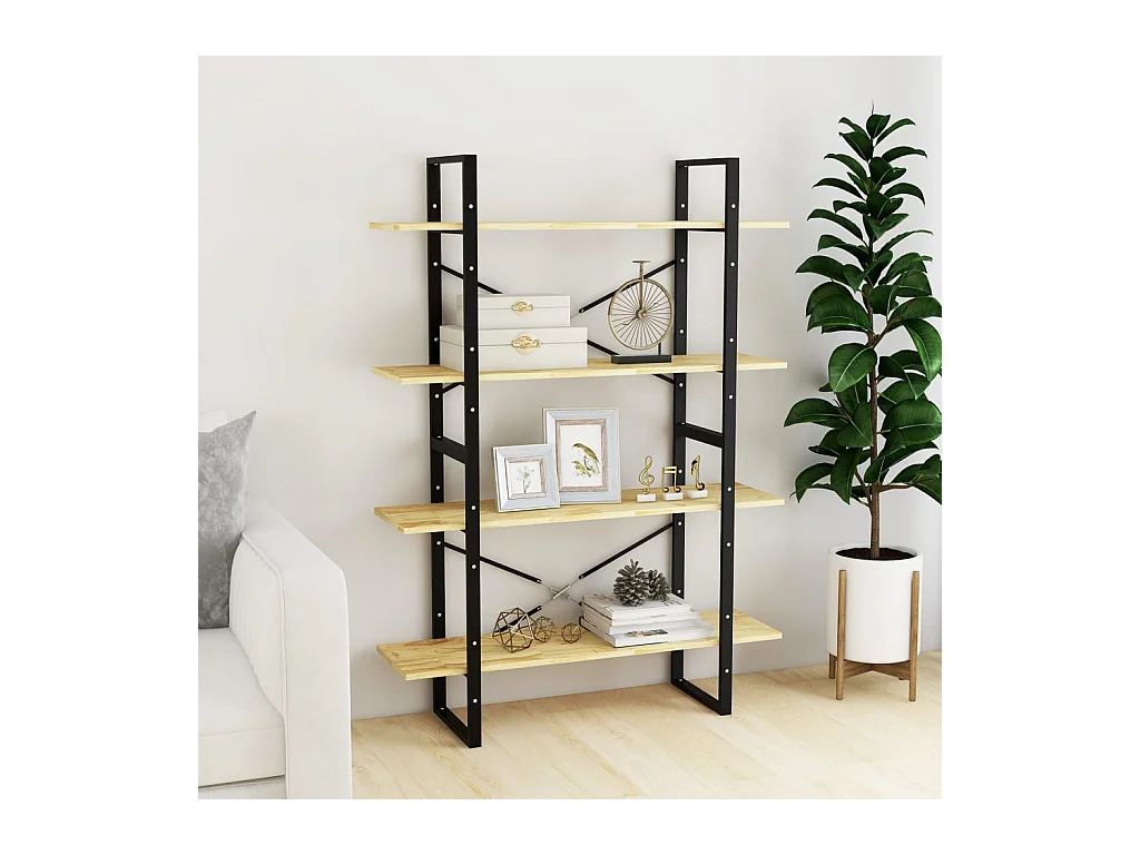 Gitana  Bibliothèque à 4 niveaux 100x30x140 cm Bois de pin massif