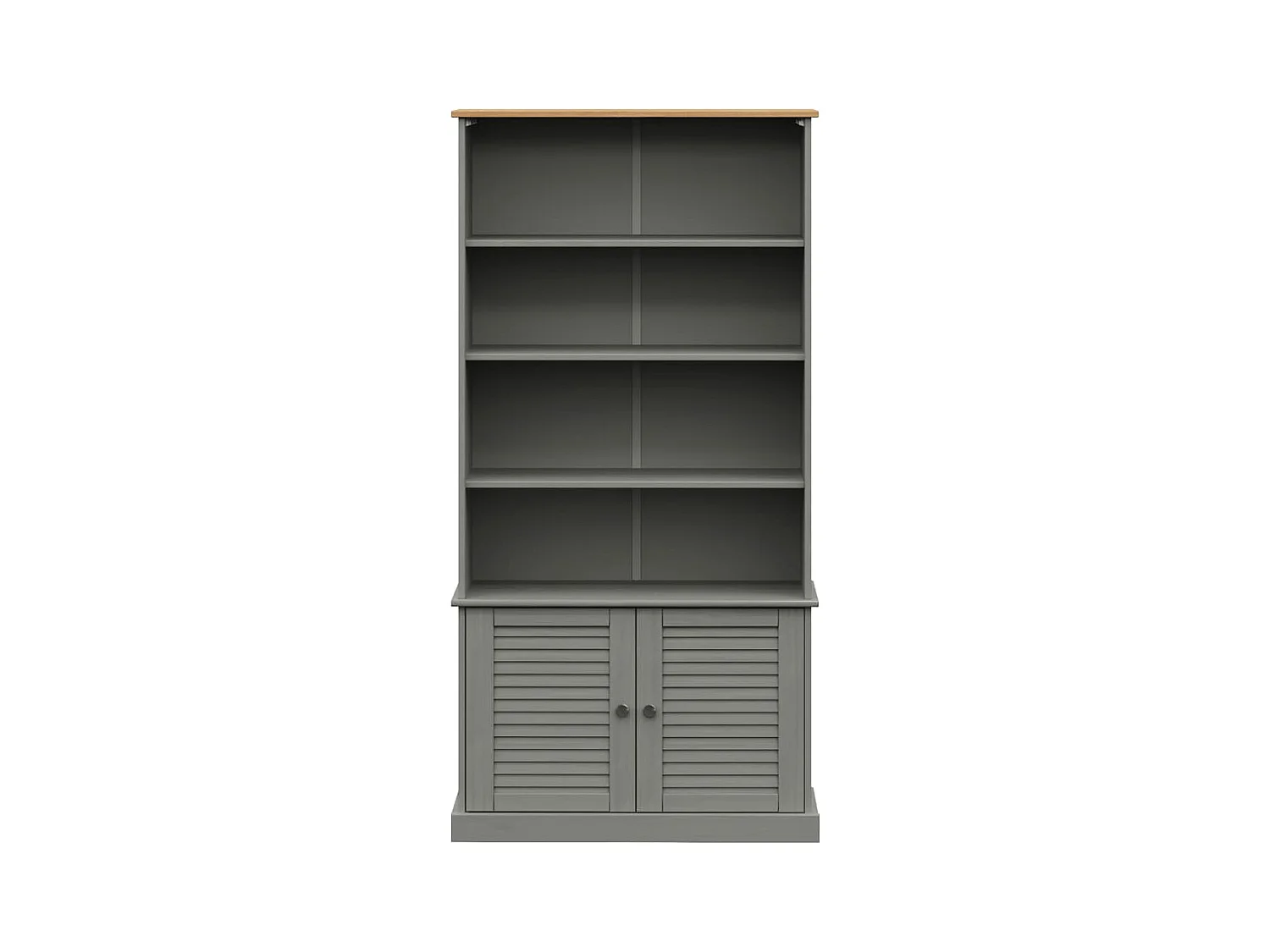 Larindor  Bibliothèque VIGO gris 85x35x170 cm bois massif de pin