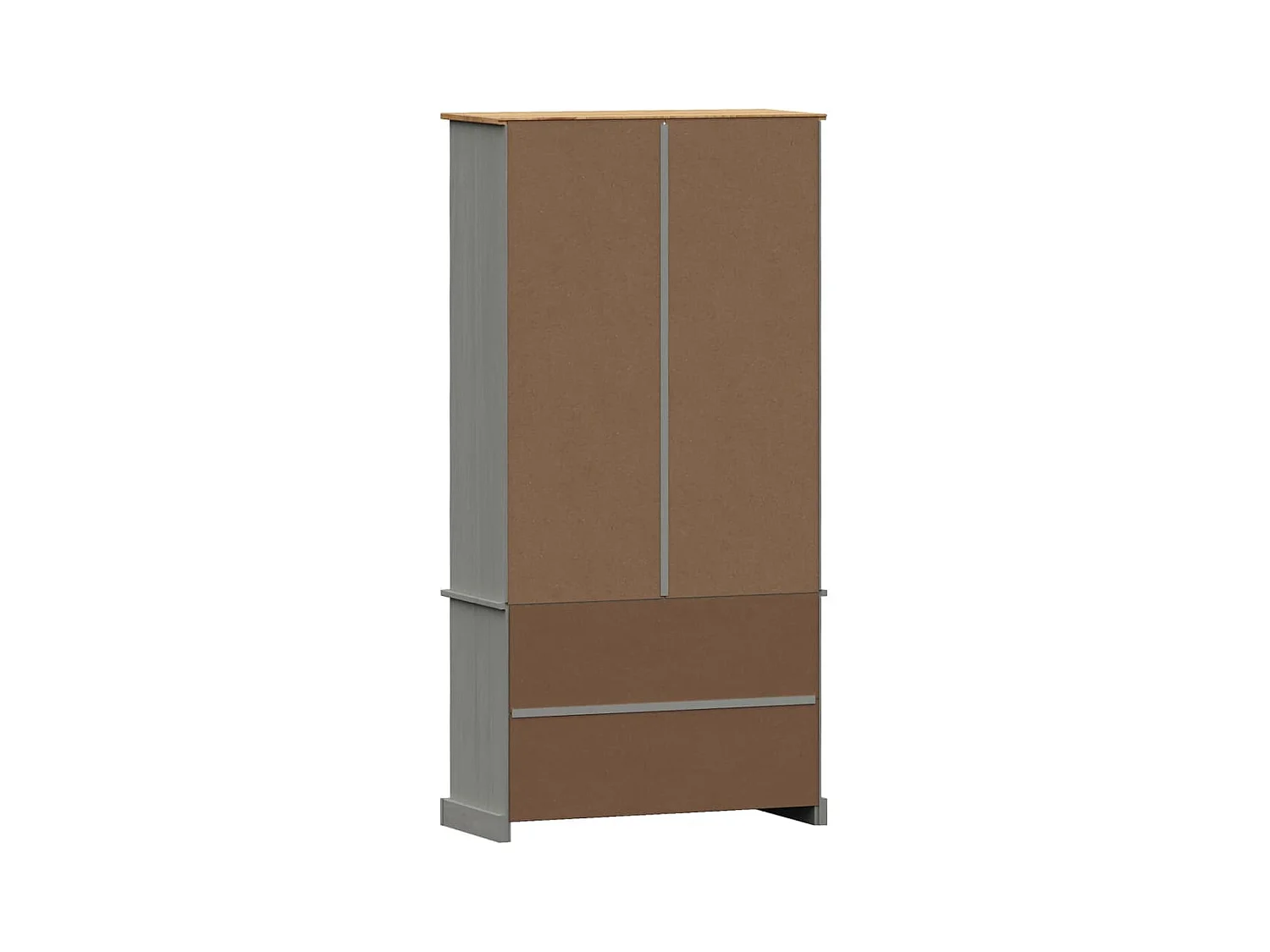 Larindor  Bibliothèque VIGO gris 85x35x170 cm bois massif de pin