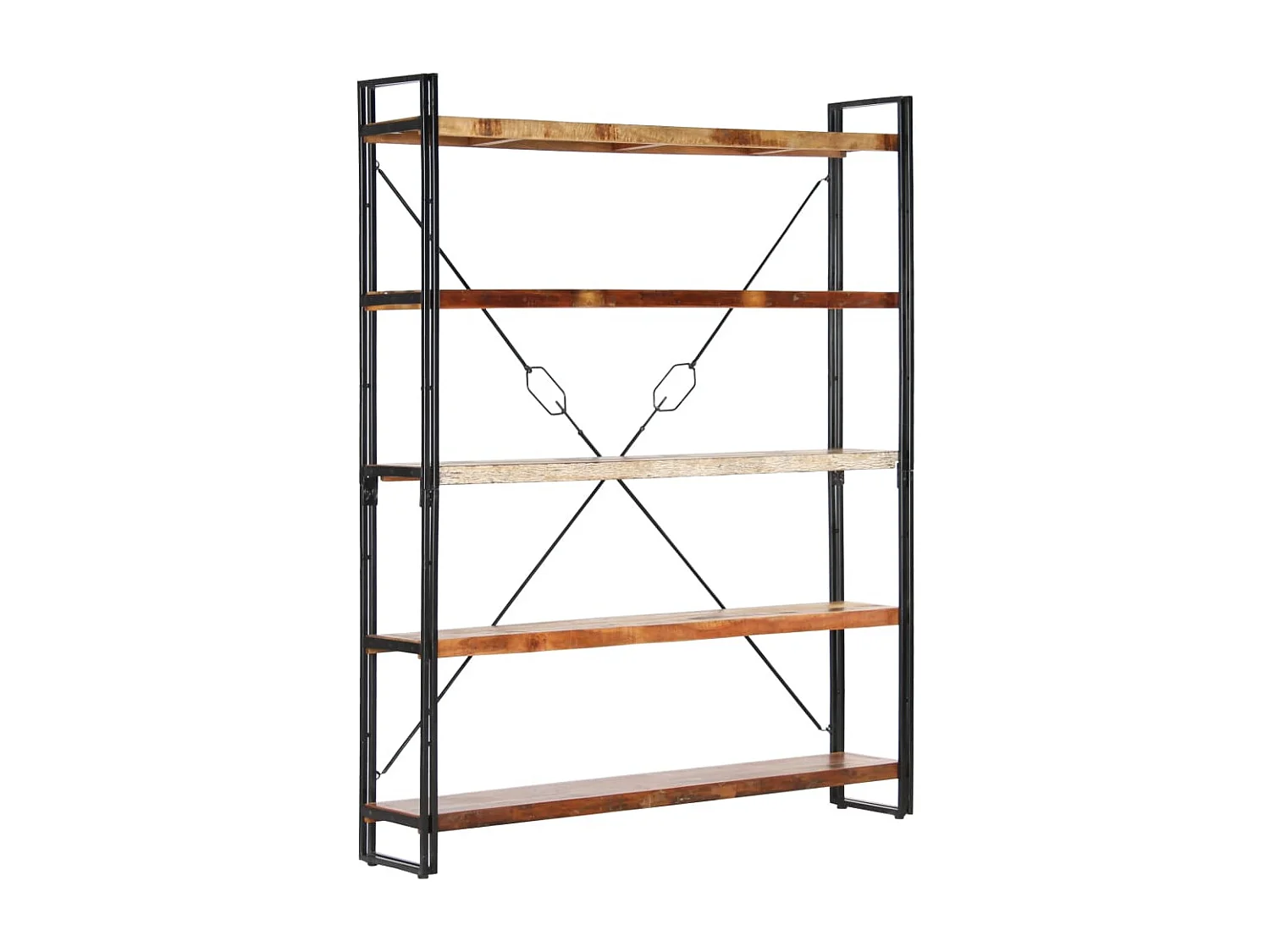 Yoan  Estantería de 5 niveles madera maciza reciclada 140x30x180 cm