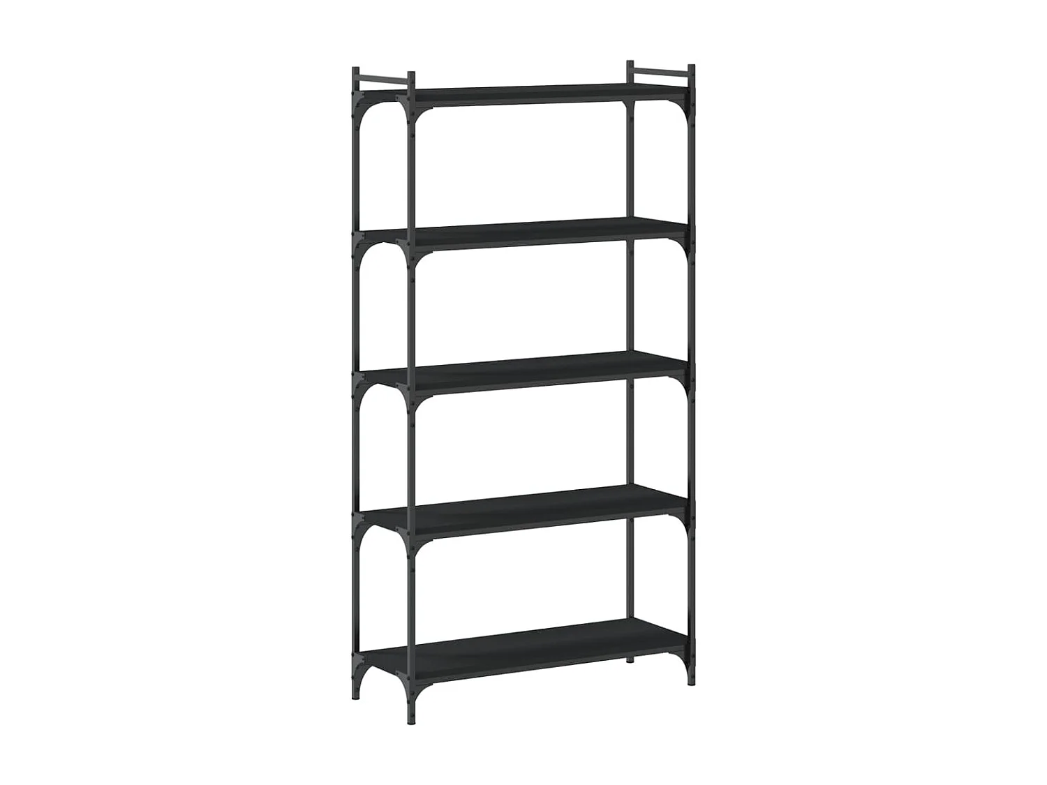 Lars  Bibliothèque 5 niveaux noir 80x30x154 cm bois d'ingénierie