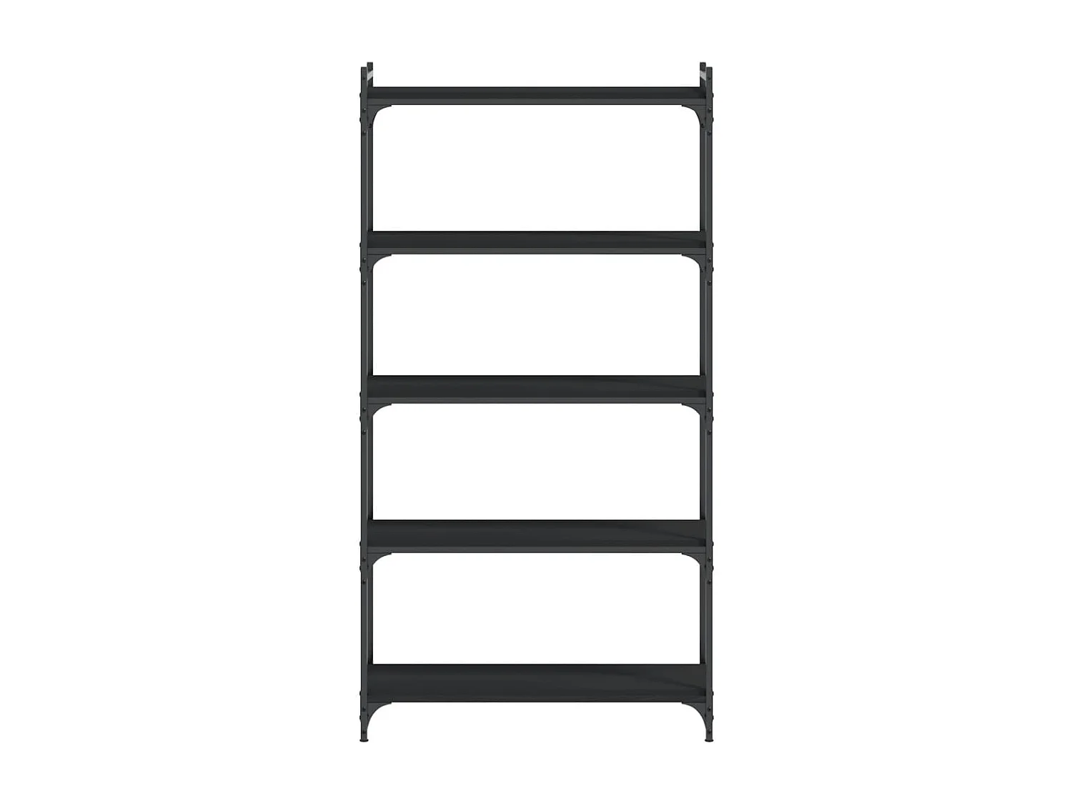 Lars  Bibliothèque 5 niveaux noir 80x30x154 cm bois d'ingénierie