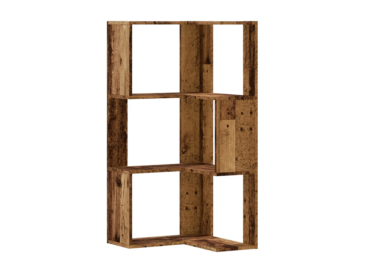 Cavit  Bibliothèque d'angle à 3 niveaux vieux bois bois d'ingénierie