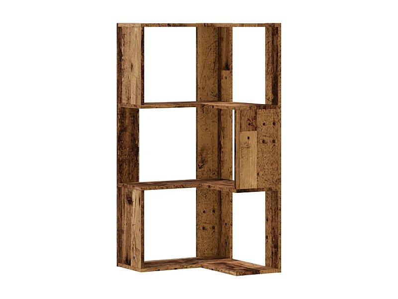 Cavit  Bibliothèque d'angle à 3 niveaux vieux bois bois d'ingénierie