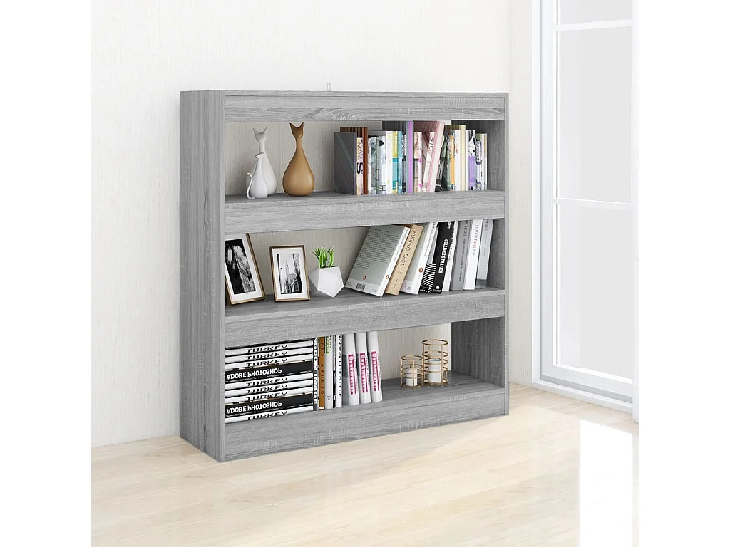 Darren  Bibliothèque/Séparateur de pièce sonoma gris 100x30x103 cm