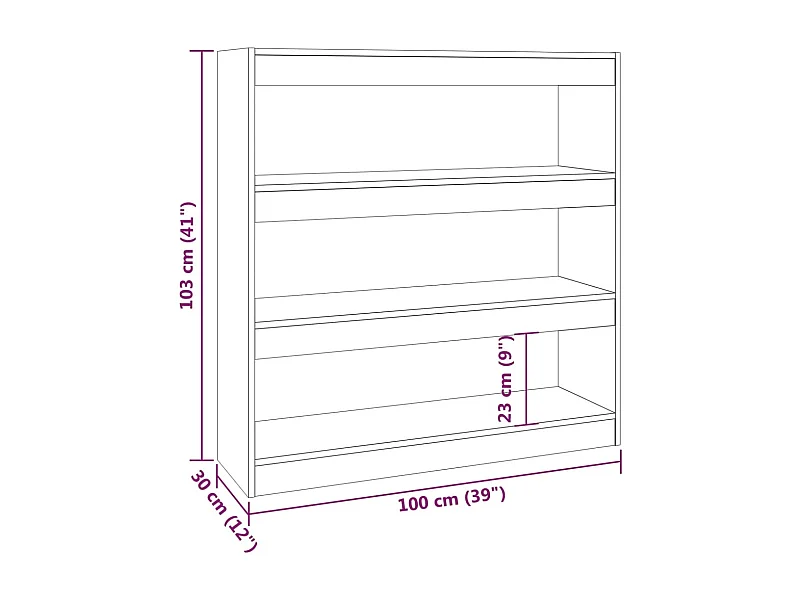 Darren  Bibliothèque/Séparateur de pièce sonoma gris 100x30x103 cm