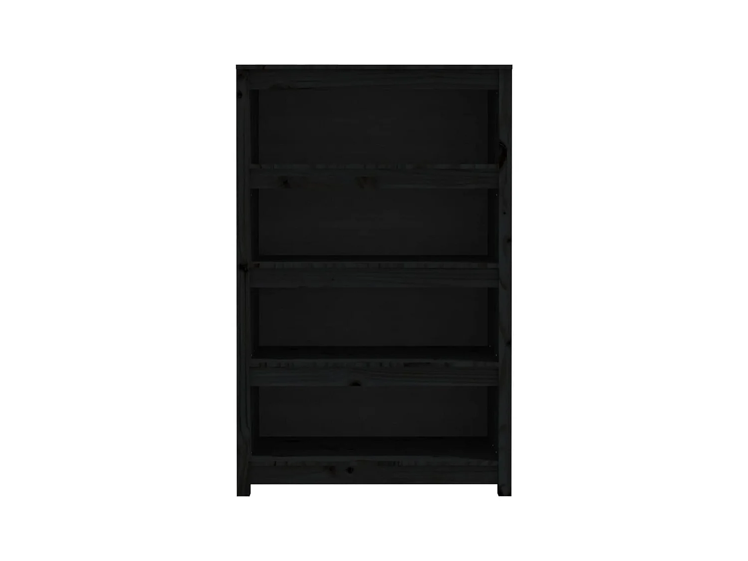 Laurens  Bibliothèque Noir 80x35x126 cm Bois de pin massif