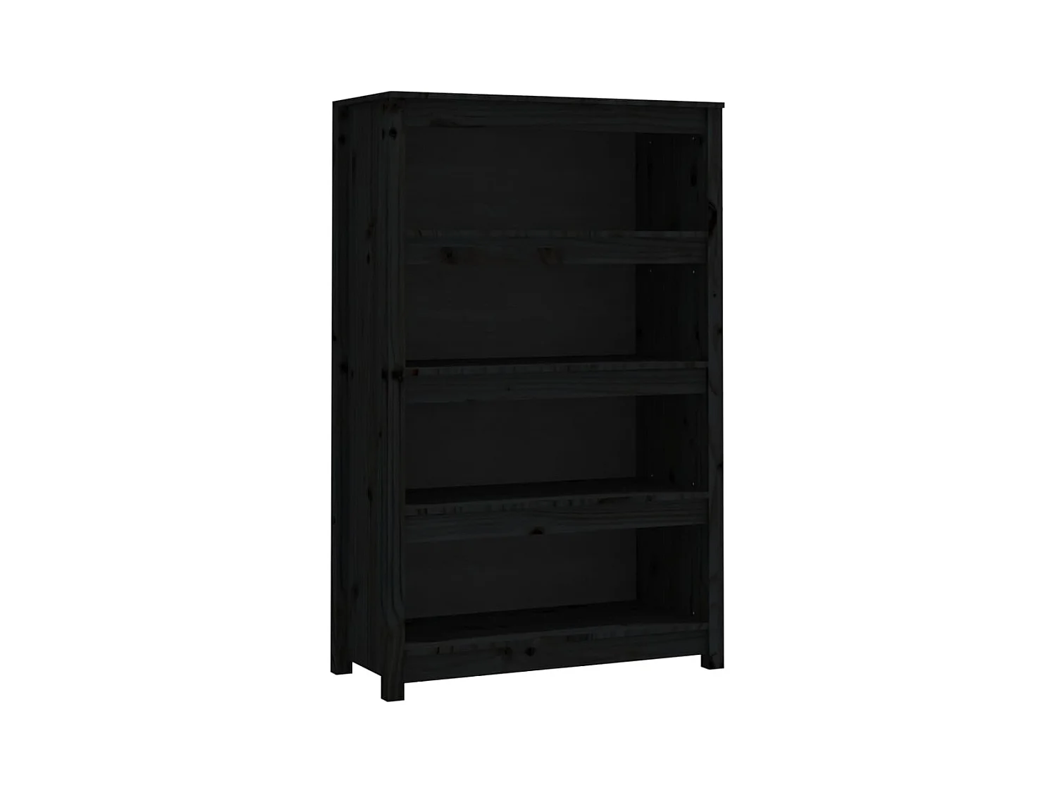 Laurens  Boekenkast 80x35x126 cm massief grenenhout zwart