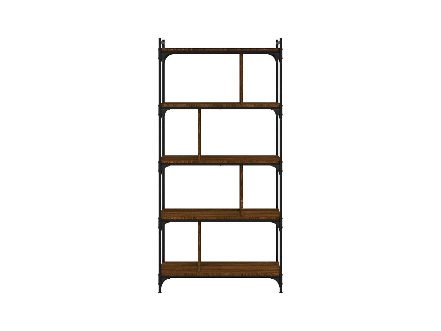 Merse  Bibliothèque 5 niveaux chêne brun 76x32x158cm bois d'ingénierie