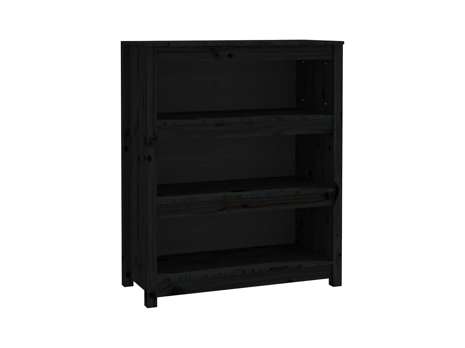 Laurens  Boekenkast 80x35x97 cm massief grenenhout zwart