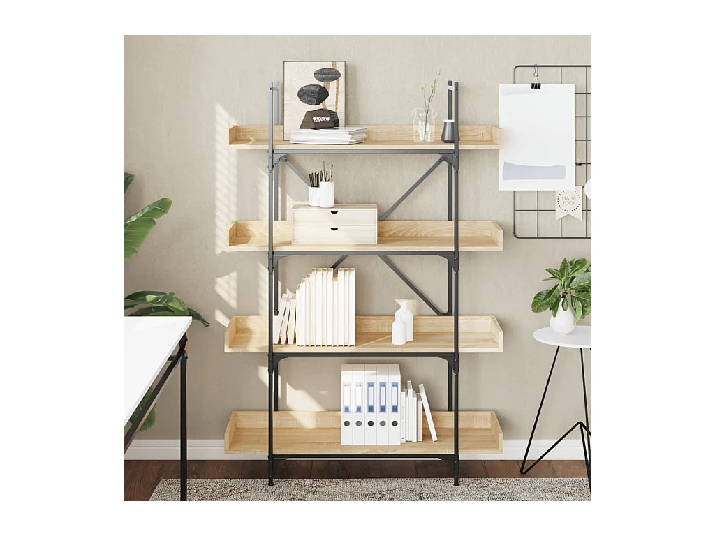 Vero Beach  Bibliothèque à 4 niveaux chêne sonoma 100x33x145,5 cm