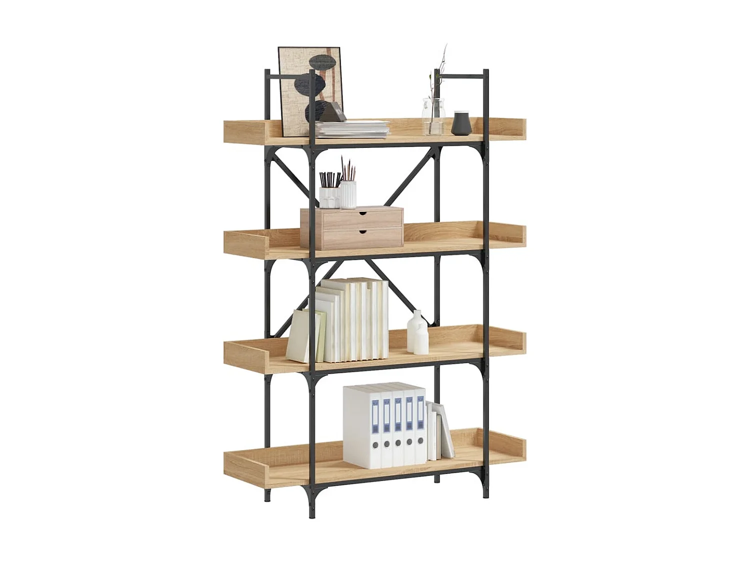 Vero Beach  Bibliothèque à 4 niveaux chêne sonoma 100x33x145,5 cm