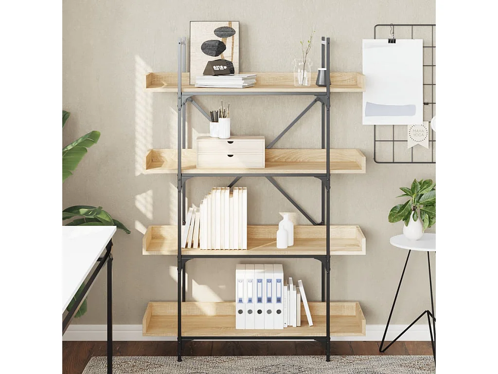 Vero Beach  Bibliothèque à 4 niveaux chêne sonoma 100x33x145,5 cm