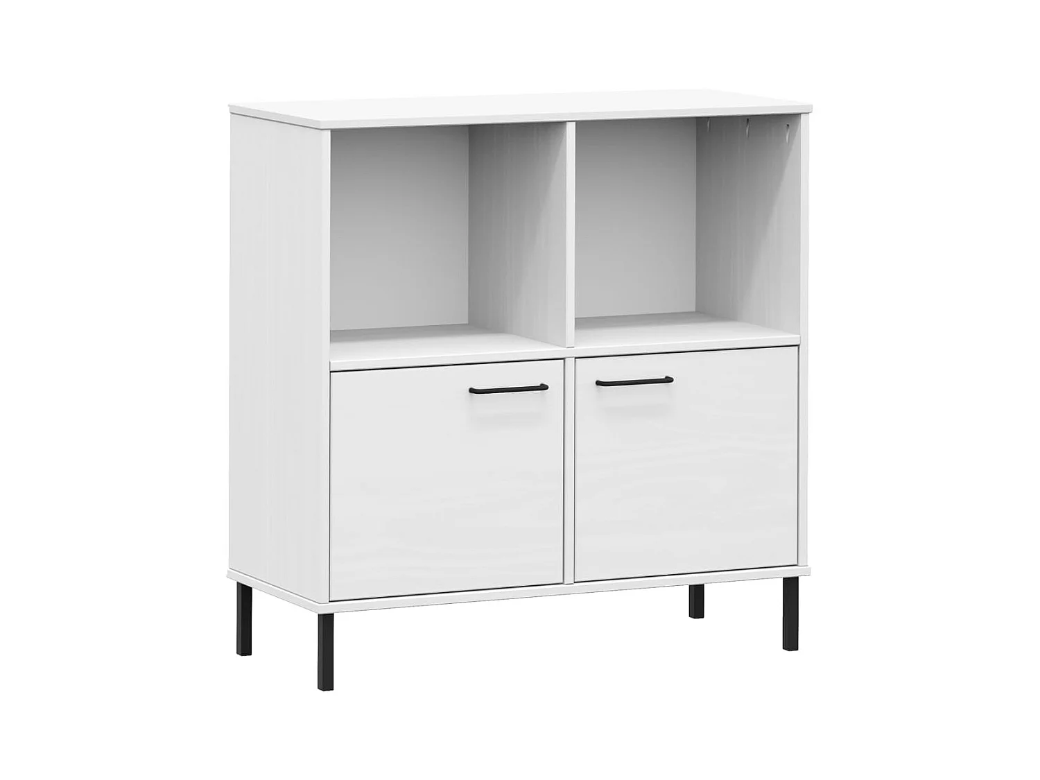 Claire-Madeleine-Claire  Bibliothèque avec pieds en métal Blanc 90x35x90,5 cm Bois OSLO