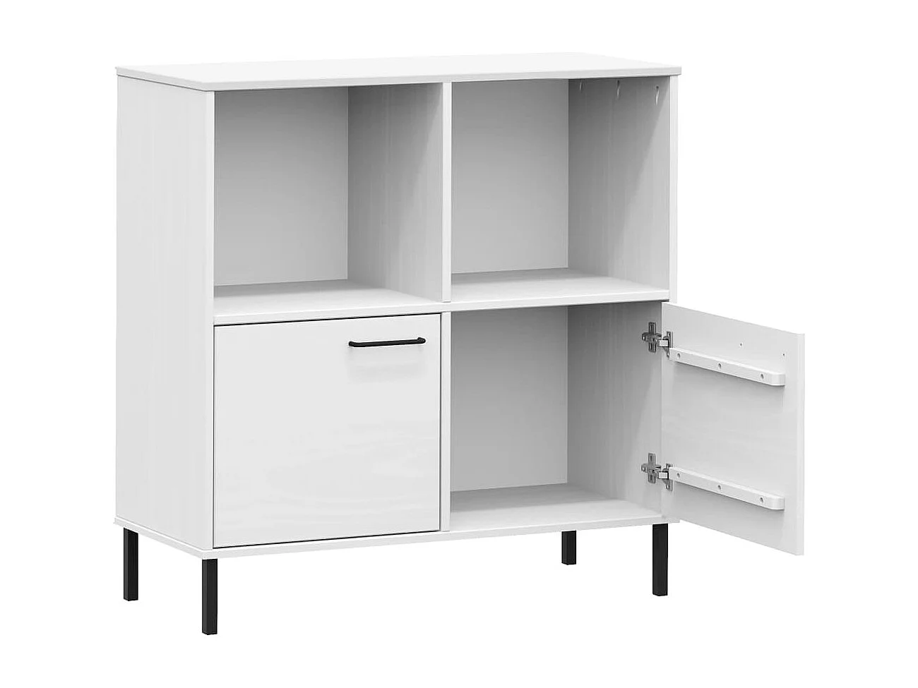 Claire-Madeleine-Claire  Bibliothèque avec pieds en métal Blanc 90x35x90,5 cm Bois OSLO