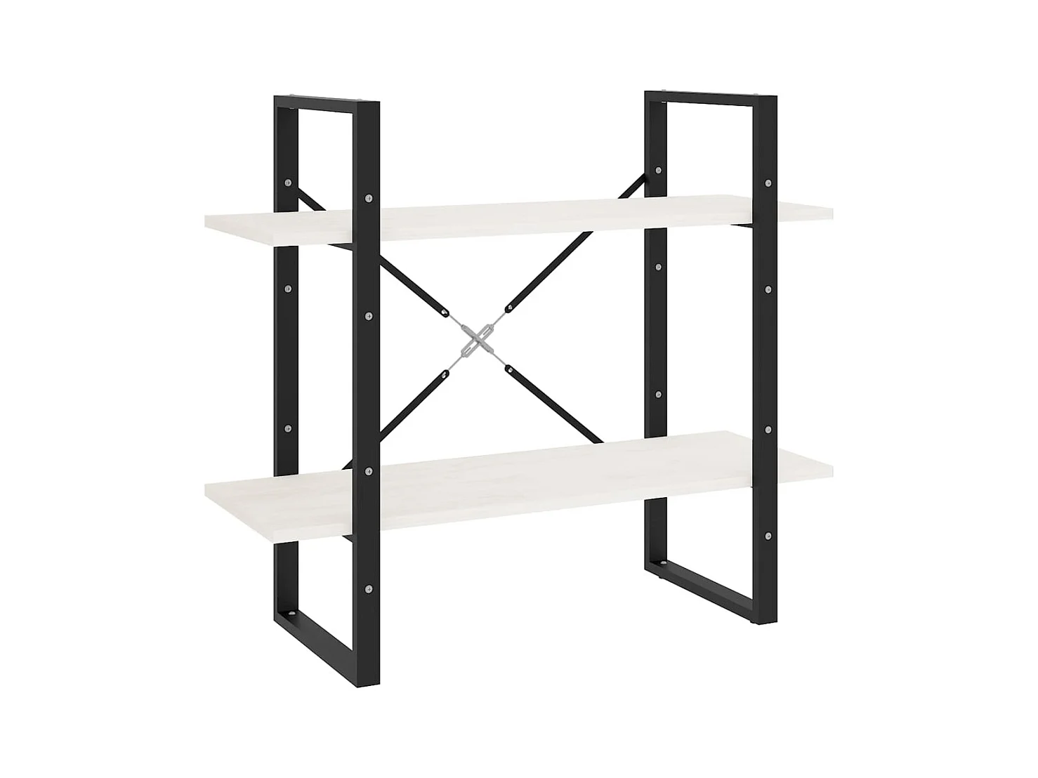 Vista  Bibliothèque à 2 niveaux Blanc 80x30x70 cm Bois de pin massif