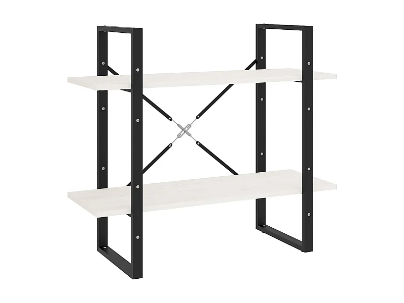 Vista  Bibliothèque à 2 niveaux Blanc 80x30x70 cm Bois de pin massif