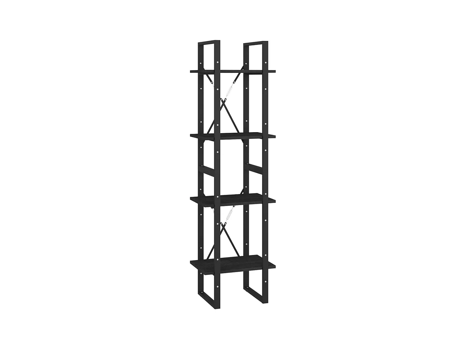 Bowling Green  Boekenkast met 4 schappen 40x30x140 cm massief grenenhout zwart